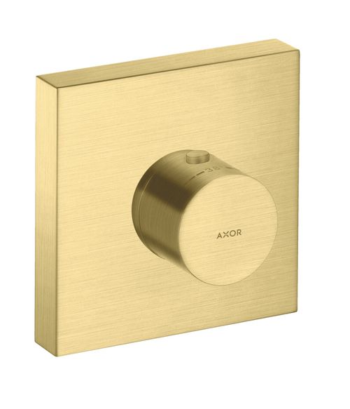 AXOR-HG-AXOR-ShowerSolutions-Thermostatmodul-120-120-Unterputz-eckig-Brushed-Brass-10755950 gallery number 1